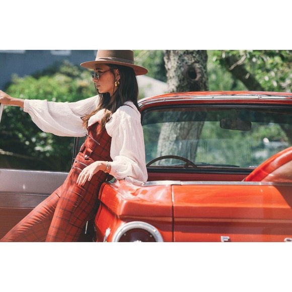 WeWoreWhat Moto Jumpsuit Red Plaid NWT - Picture 8 of 13